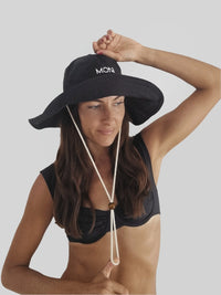 MONI CANVAS BEACH HAT ~ BLACK