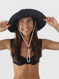 MONI CANVAS BEACH HAT ~ BLACK