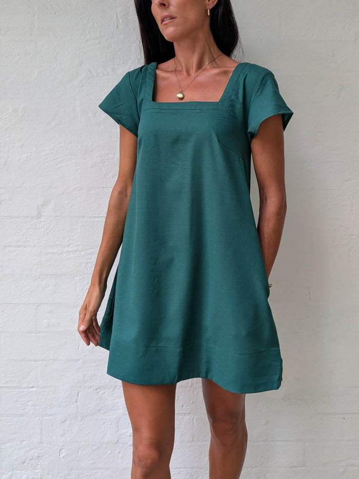 ALBA MINI DRESS ~ EMERALD