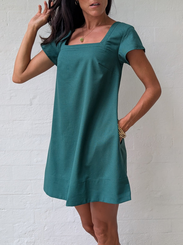 ALBA MINI DRESS ~ EMERALD