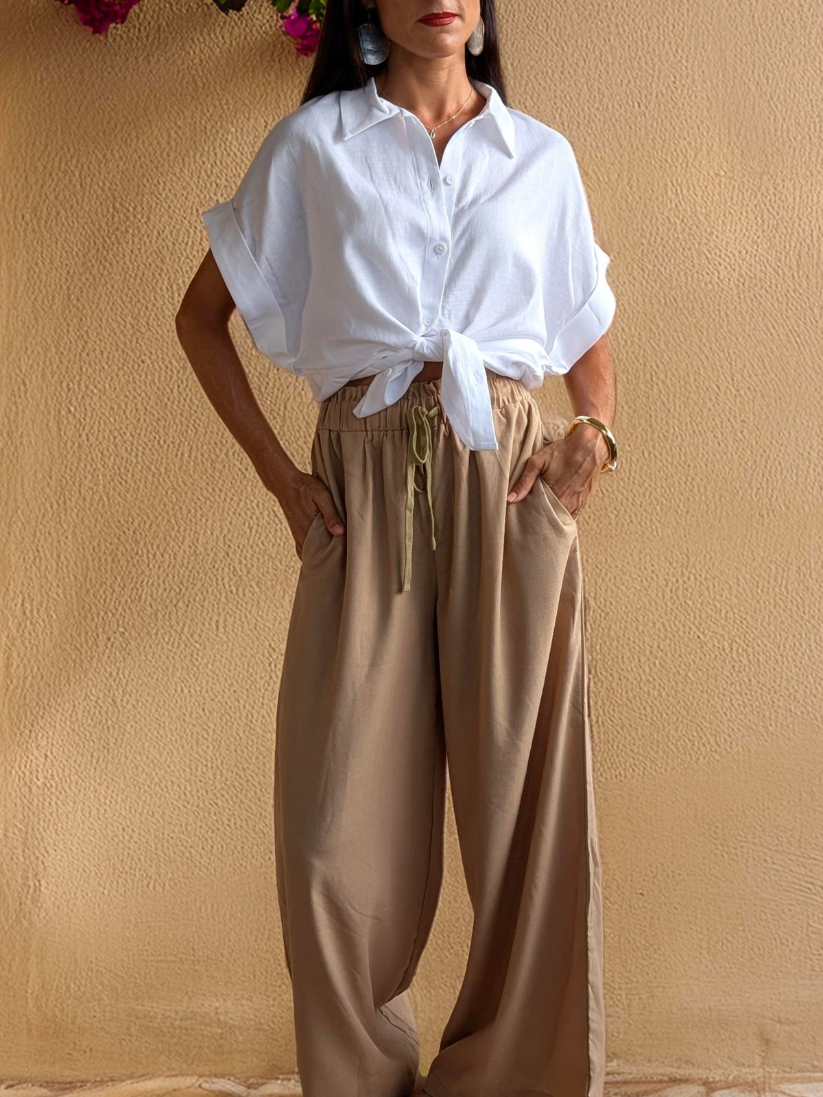 DARCI LINEN SHIRT - WHITE