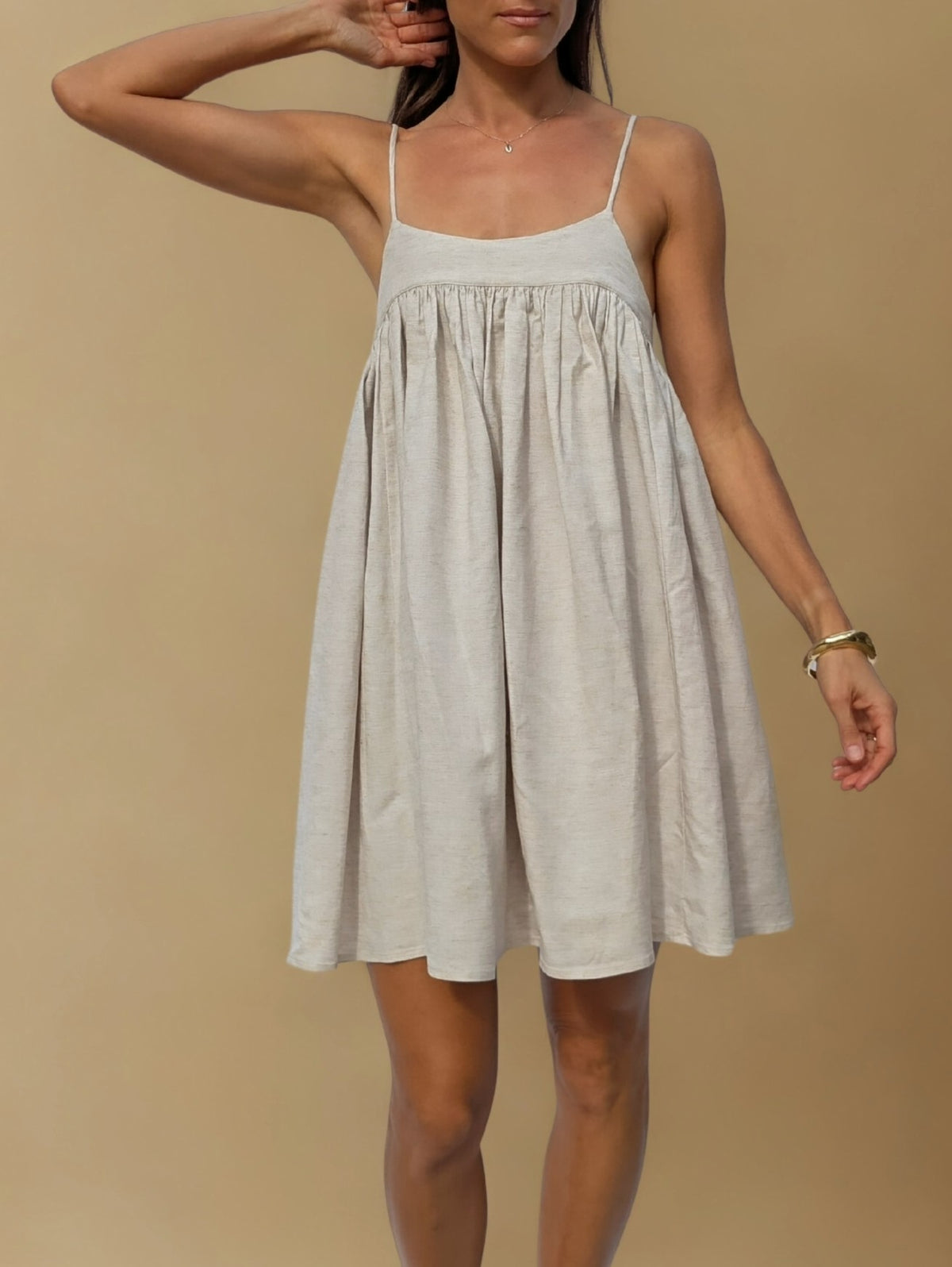 VIENNA MINI DRESS ~ NATURAL