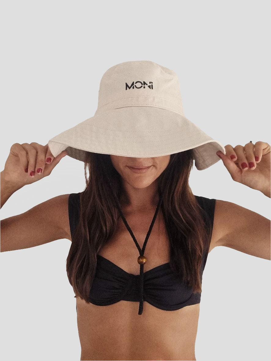 MONI CANVAS BEACH HAT ~ CREAM