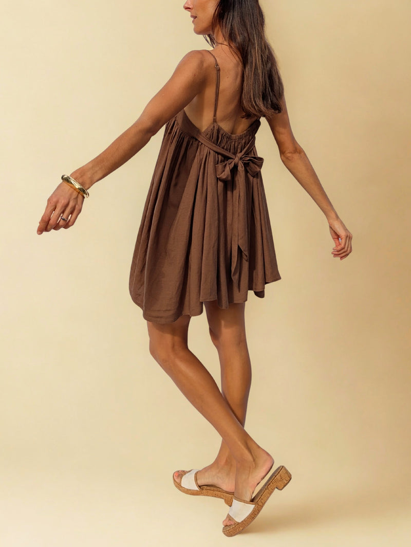 VIENNA MINI DRESS ~ CHOCOLATE