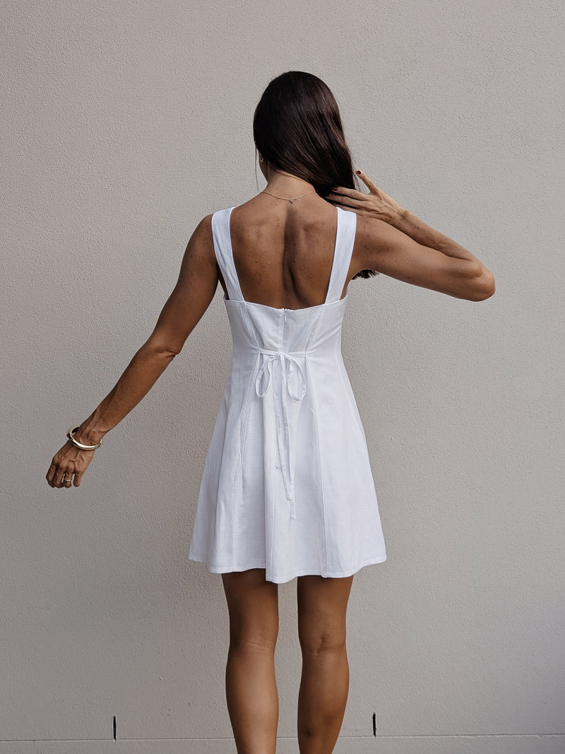 PIPPA MINI DRESS ~ WHITE