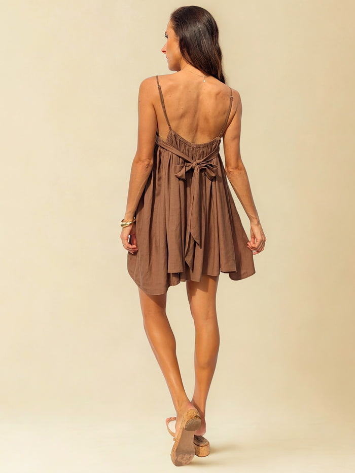 VIENNA MINI DRESS ~ CHOCOLATE