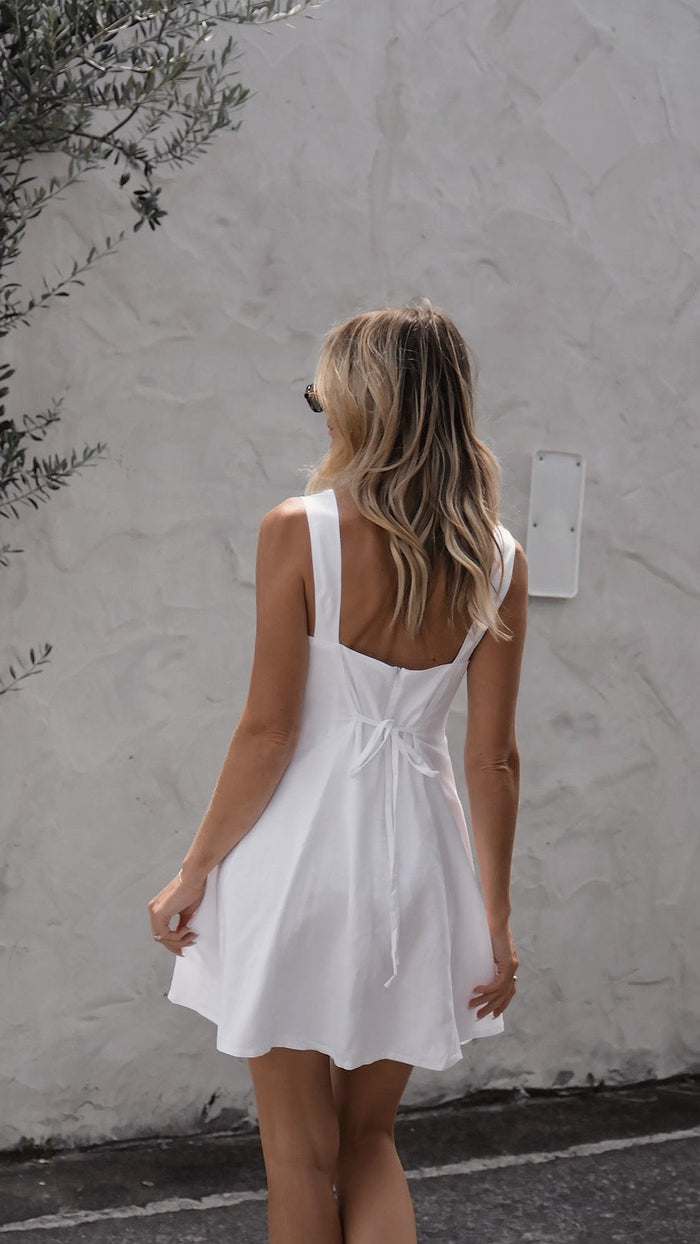 PIPPA MINI DRESS ~ WHITE