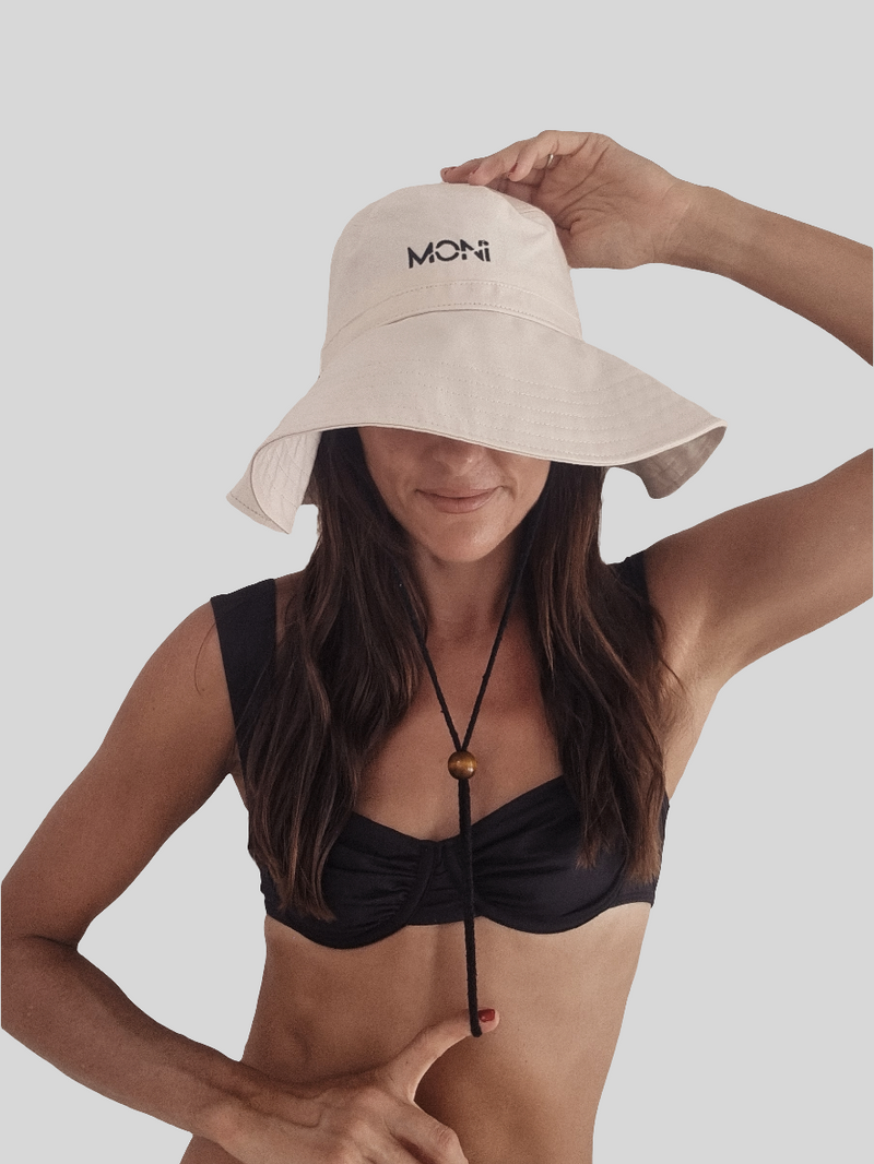 MONI CANVAS BEACH HAT ~ CREAM