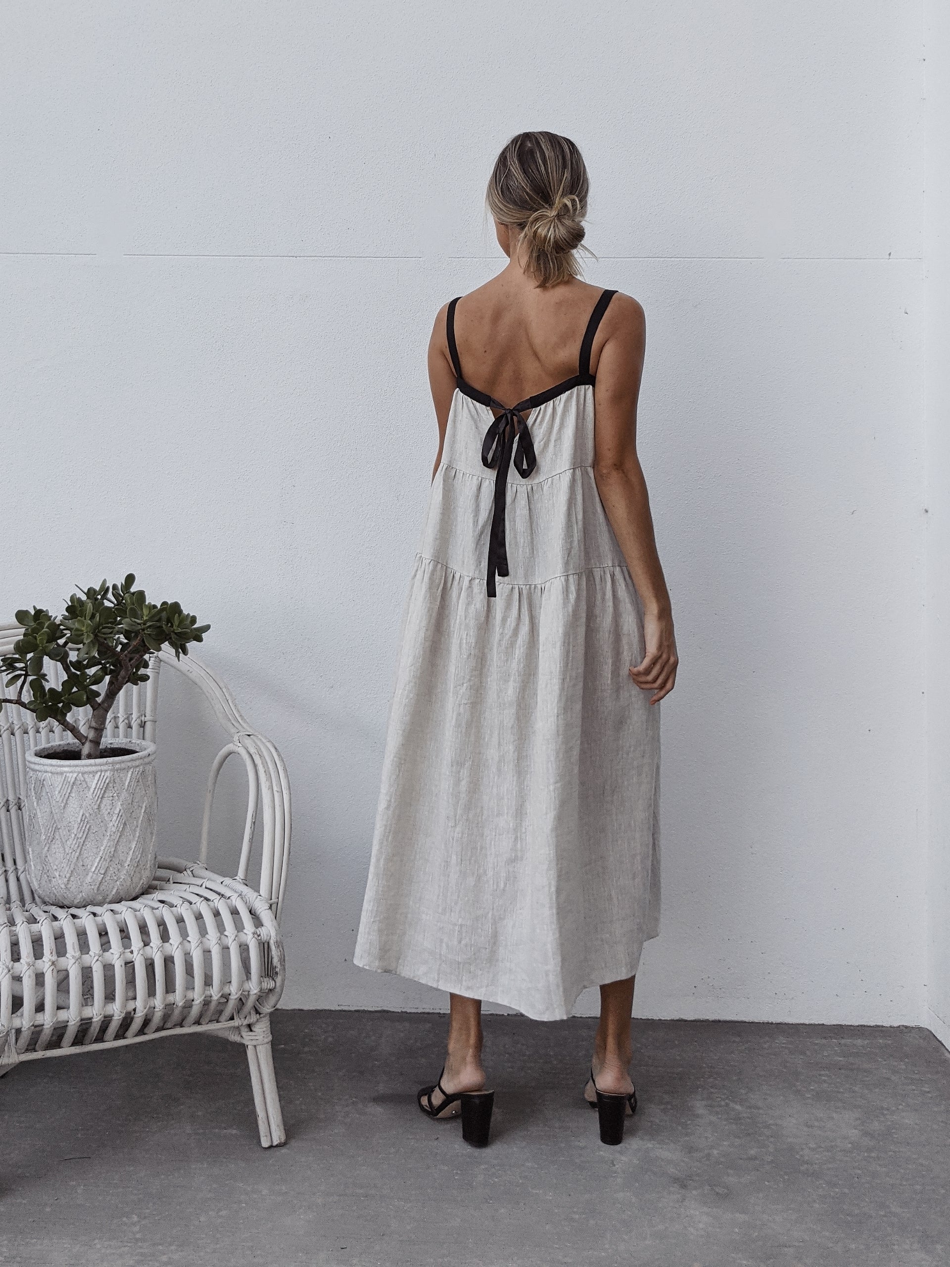 Natural sales linen dress