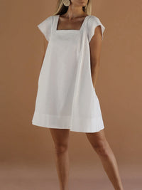 Alba Linen Mini Dress ~ White