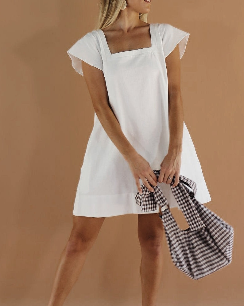 Alba Linen Mini Dress ~ White