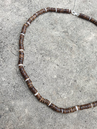 Behati Necklace ~ Coconut Shell & Sterling Silver