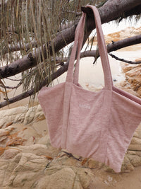 Moni Terry Towelling Tote - Dusty Pink