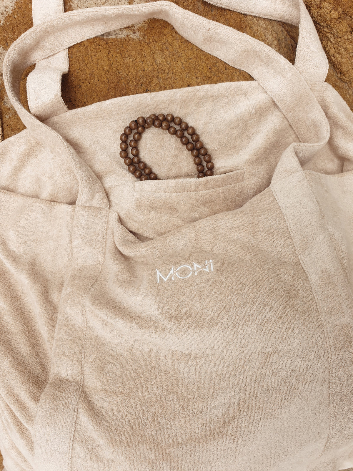 Moni Terry Towelling Tote - Sand