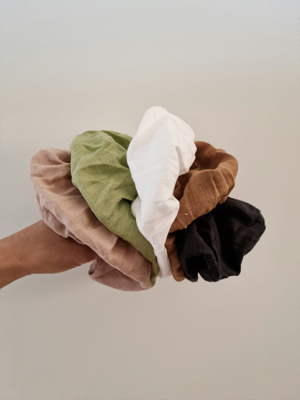 SET OF 5 ~ Margot Giant Linen Scrunchies