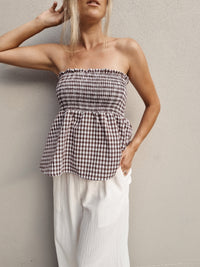 Marlo Mini Skirt / Top ~ Chocolate Gingham