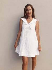 Cruise Linen Mini Dress ~ White