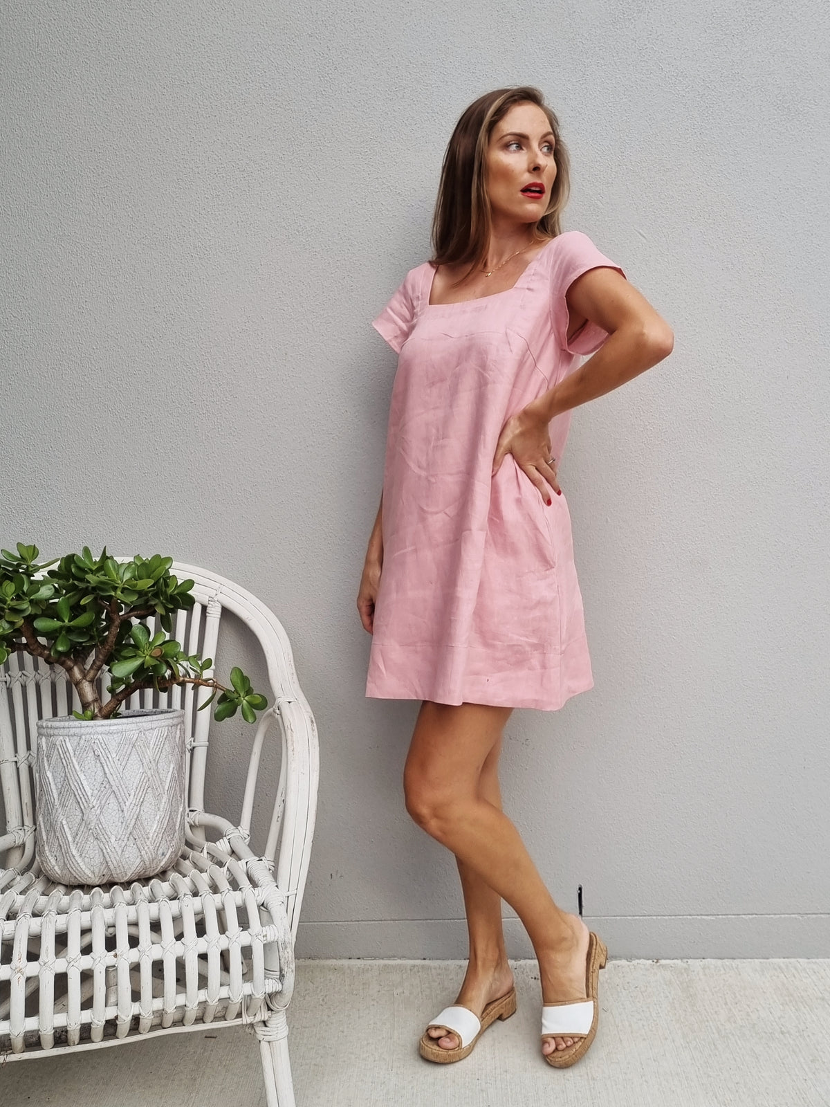 PRE-ORDER ~ ALBA MINI DRESS ~ BLUSH