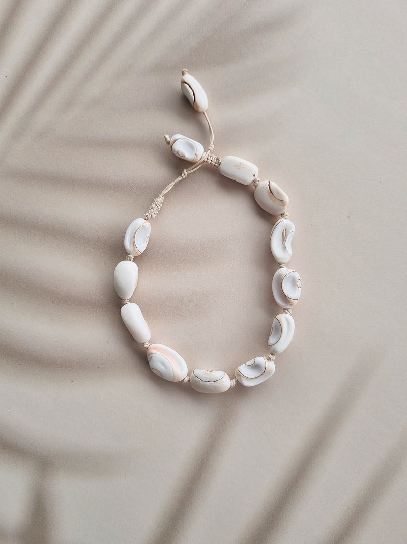 Mahali Shell Bead Anklet ~ Adult Size