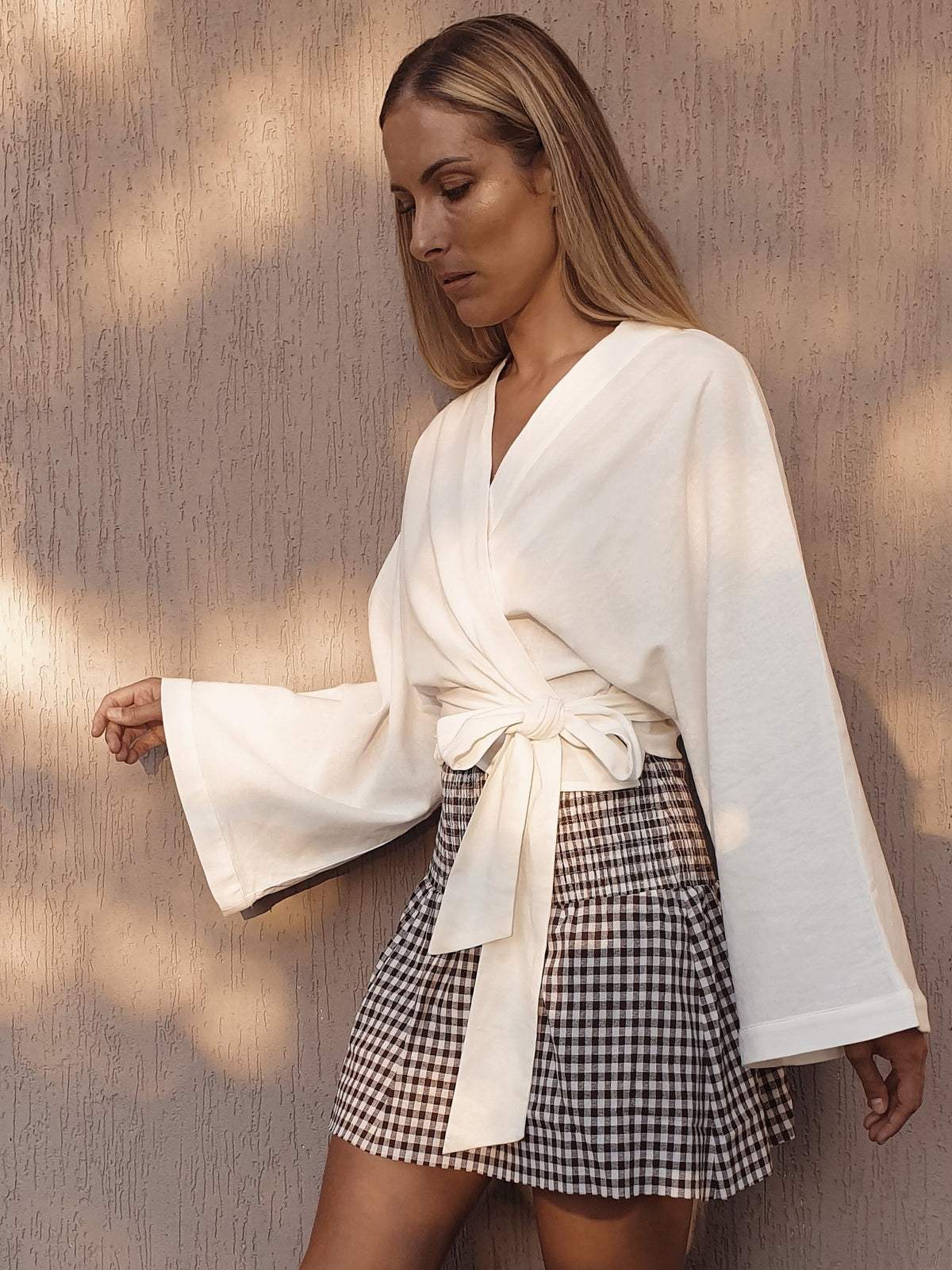 Marlo Mini Skirt / Top ~ Chocolate Gingham