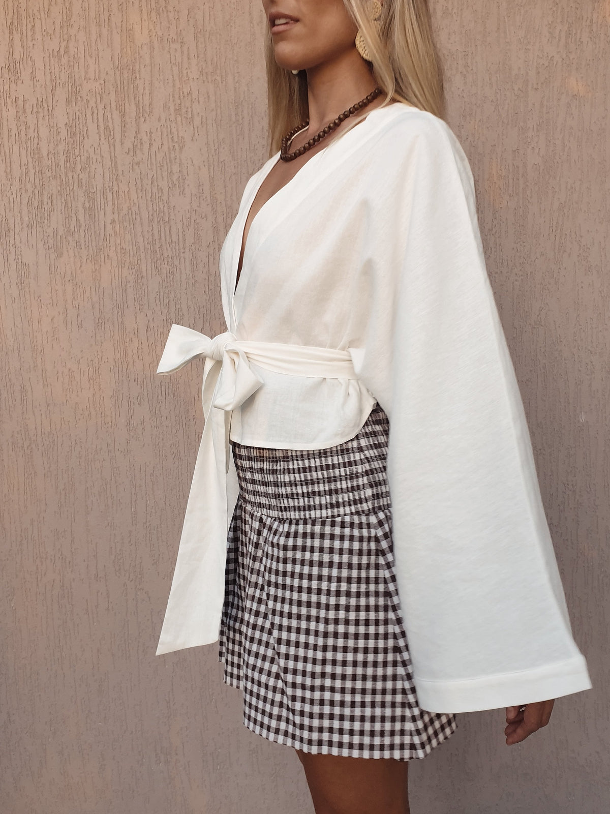 Marlo Mini Skirt / Top ~ Chocolate Gingham