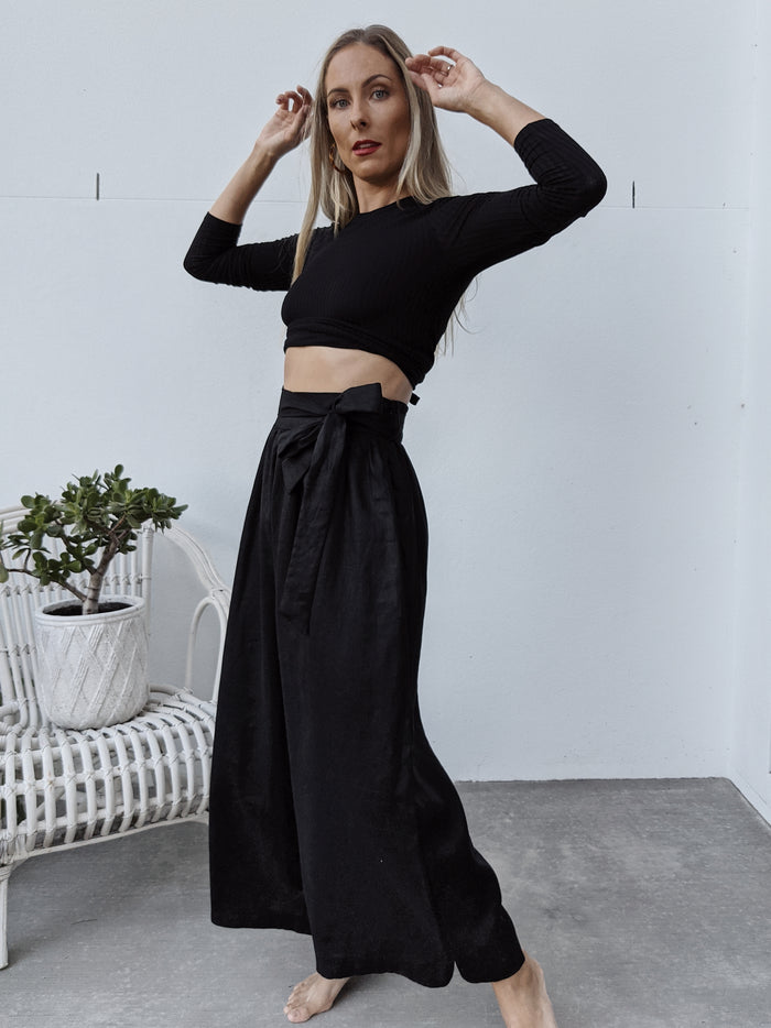 Lucca Linen Pants ~ Black