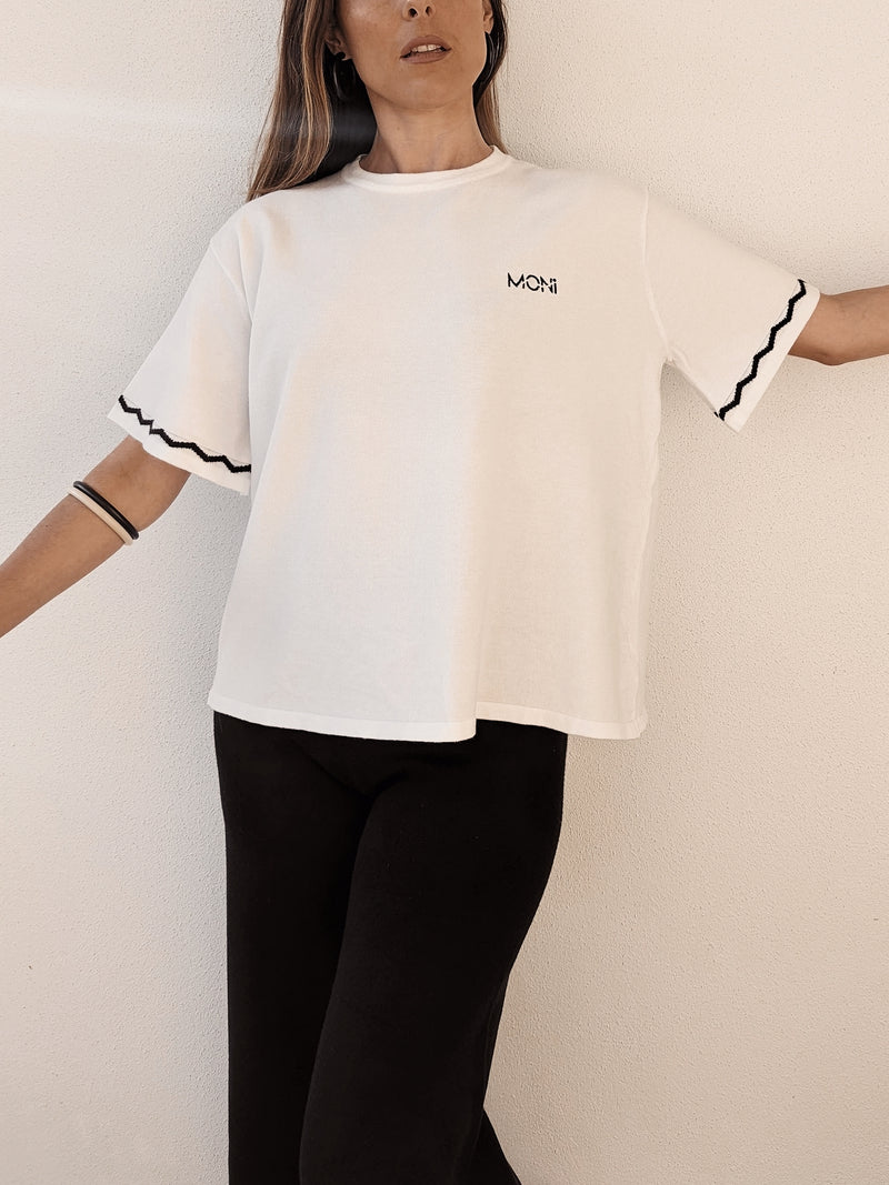 WAVES KNIT TEE - WHITE