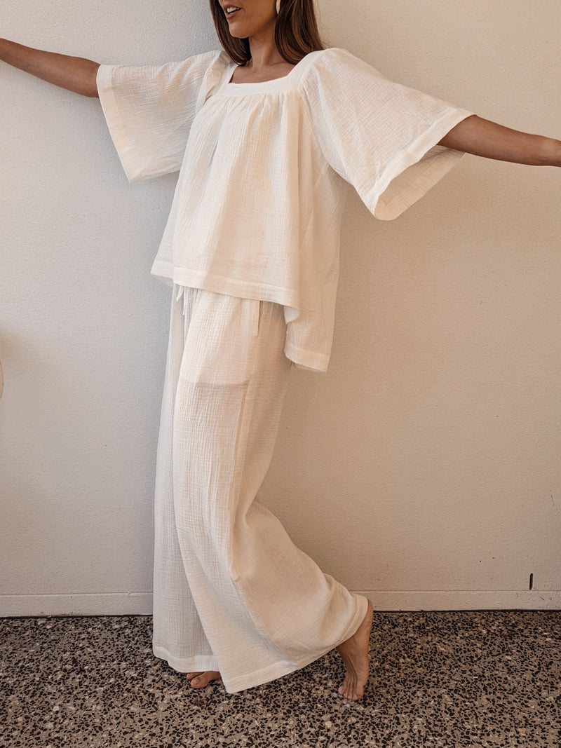 BEAU PANTS - IVORY CRINKLE