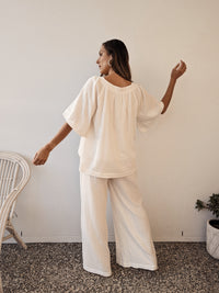 BEAU PANTS - IVORY CRINKLE